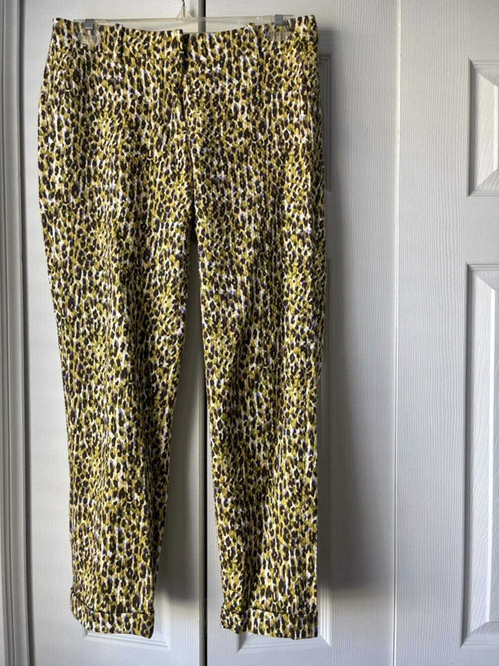 J. Crew Yellow Black Leopard Print Pants